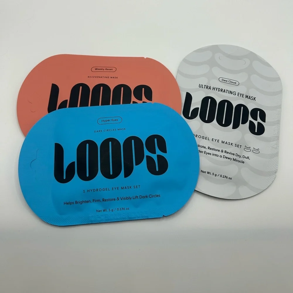 Loops Bright Eyes Revival Set 3 Pack Eye Masks Hydrating Dark Circle Treatment